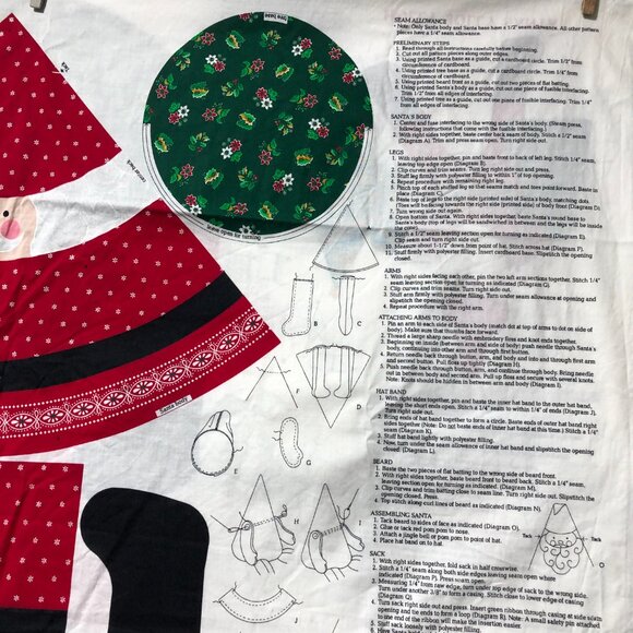 Holly Jolly Santa Doll and Tree VIP Cranston Fabric Panel Christmas Cut and Sew - Picture 4 of 7